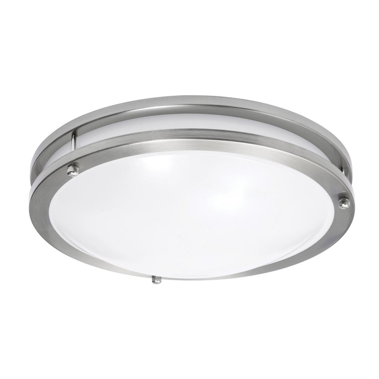 LED Flush Mount by AFX Lighting - Carlisle Collection, Satin Nickel Finish - CAF12L5AJUDSN