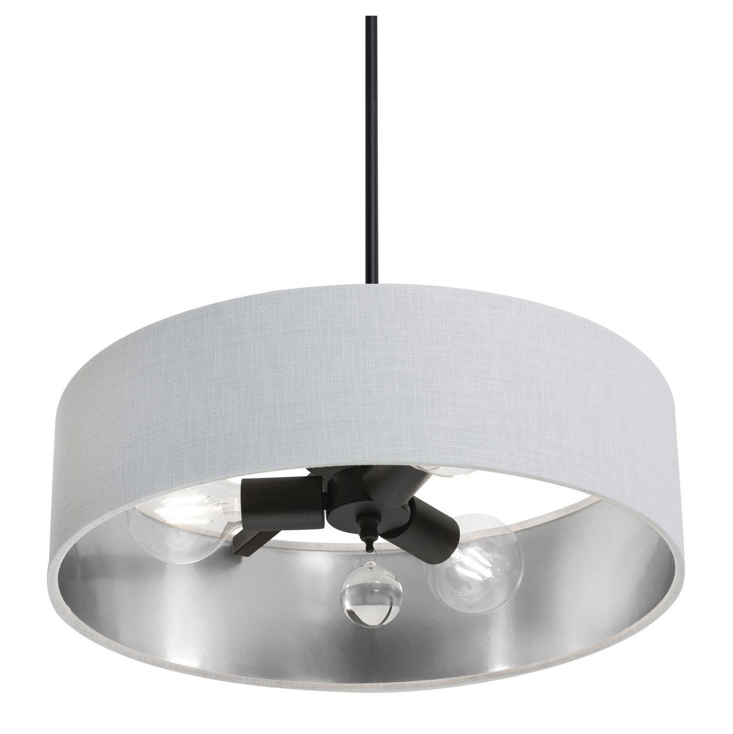 Three Light Pendant by AFX Lighting - Celine Collection, Black Finish - CLNP18MBBK-WHSL
