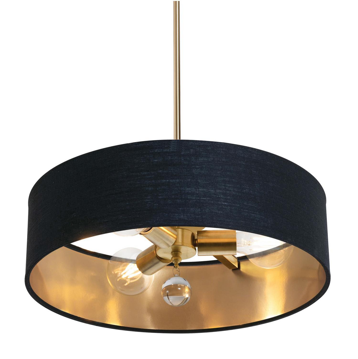 Three Light Pendant by AFX Lighting - Celine Collection, Satin Brass Finish - CLNP18MBSB-BKGD