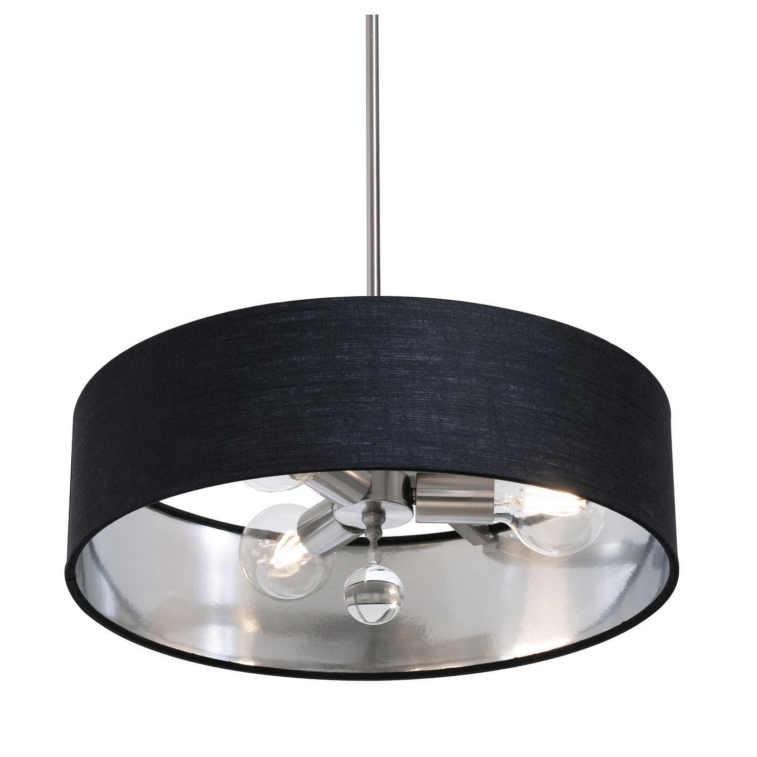 Three Light Pendant by AFX Lighting - Celine Collection, Satin Nickel Finish - CLNP18MBSN-BKSL