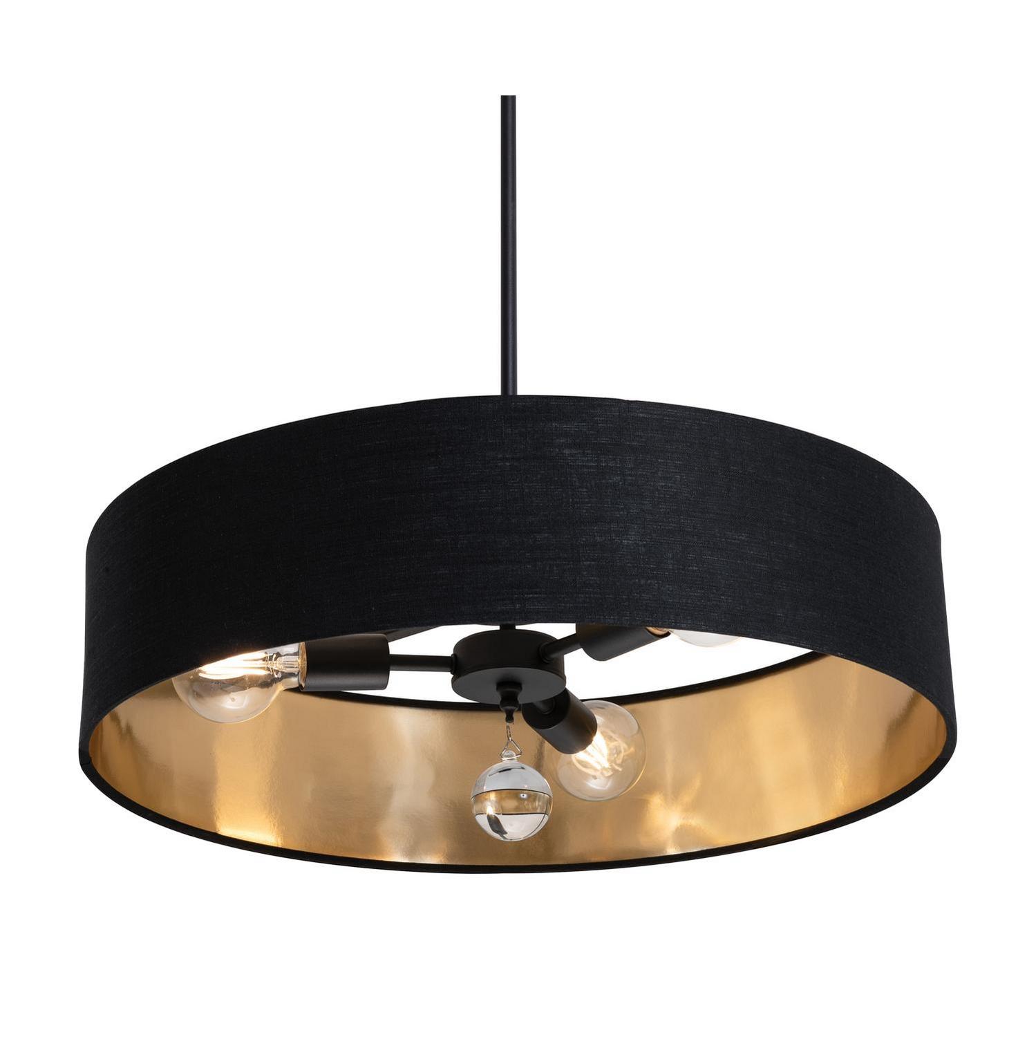 Three Light Pendant by AFX Lighting - Celine Collection, Black Finish - CLNP24MBBK-BKGD