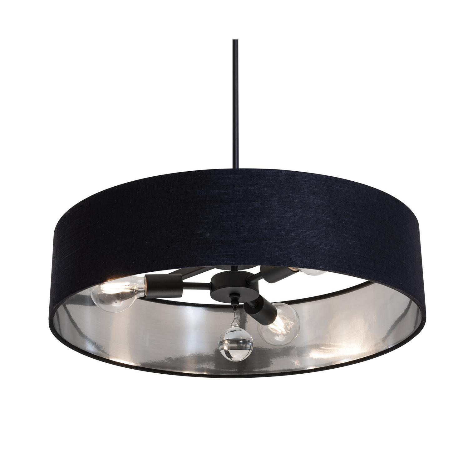 Three Light Pendant by AFX Lighting - Celine Collection, Black Finish - CLNP24MBBK-BKSL