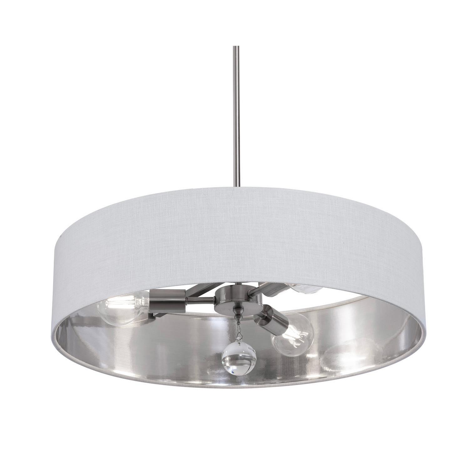 Three Light Pendant by AFX Lighting - Celine Collection, Satin Nickel Finish - CLNP24MBSN-WHSL