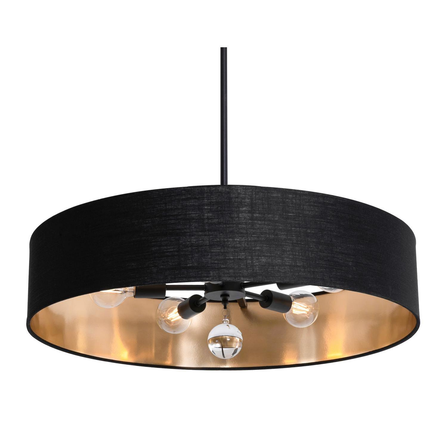 Five Light Pendant by AFX Lighting - Celine Collection, Black Finish - CLNP30MBBK-BKGD