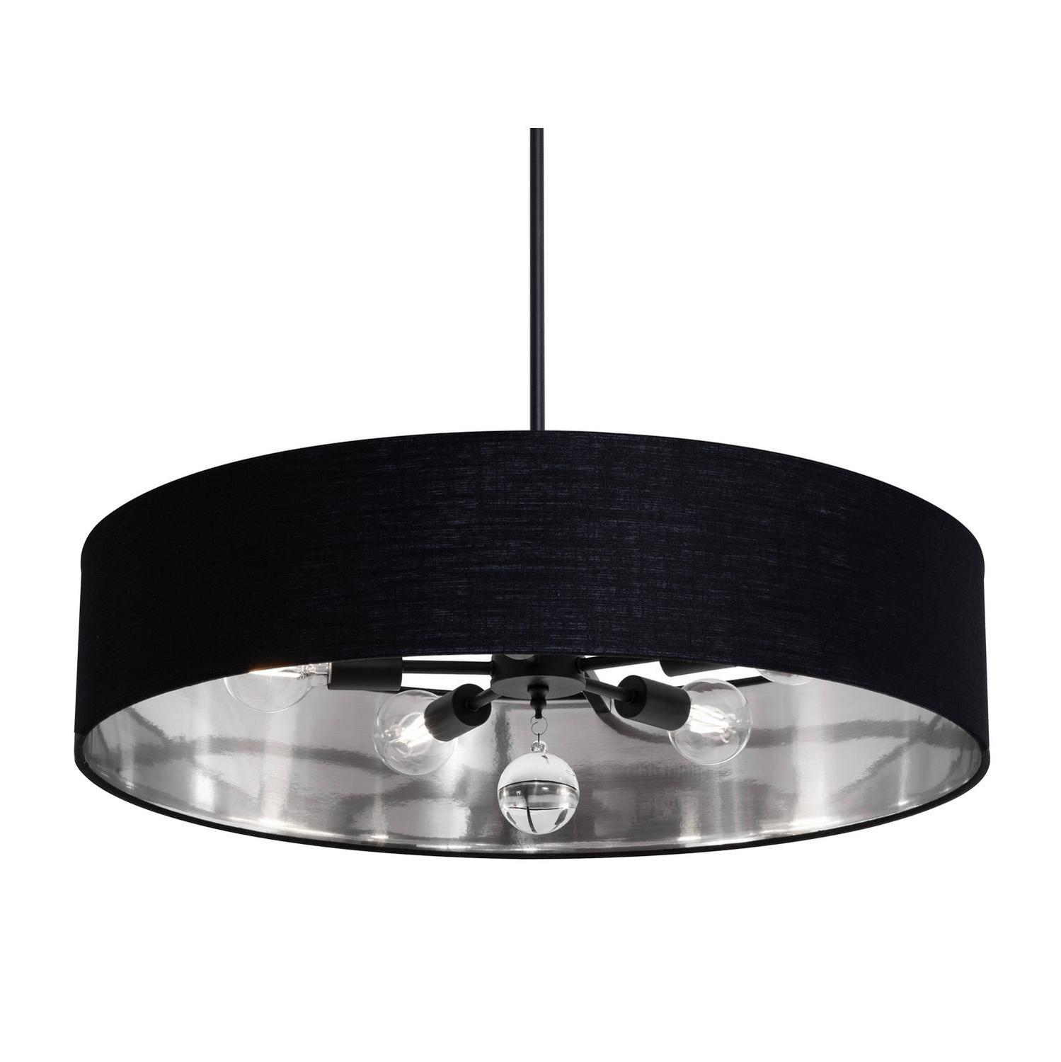 Five Light Pendant by AFX Lighting - Celine Collection, Black Finish - CLNP30MBBK-BKSL