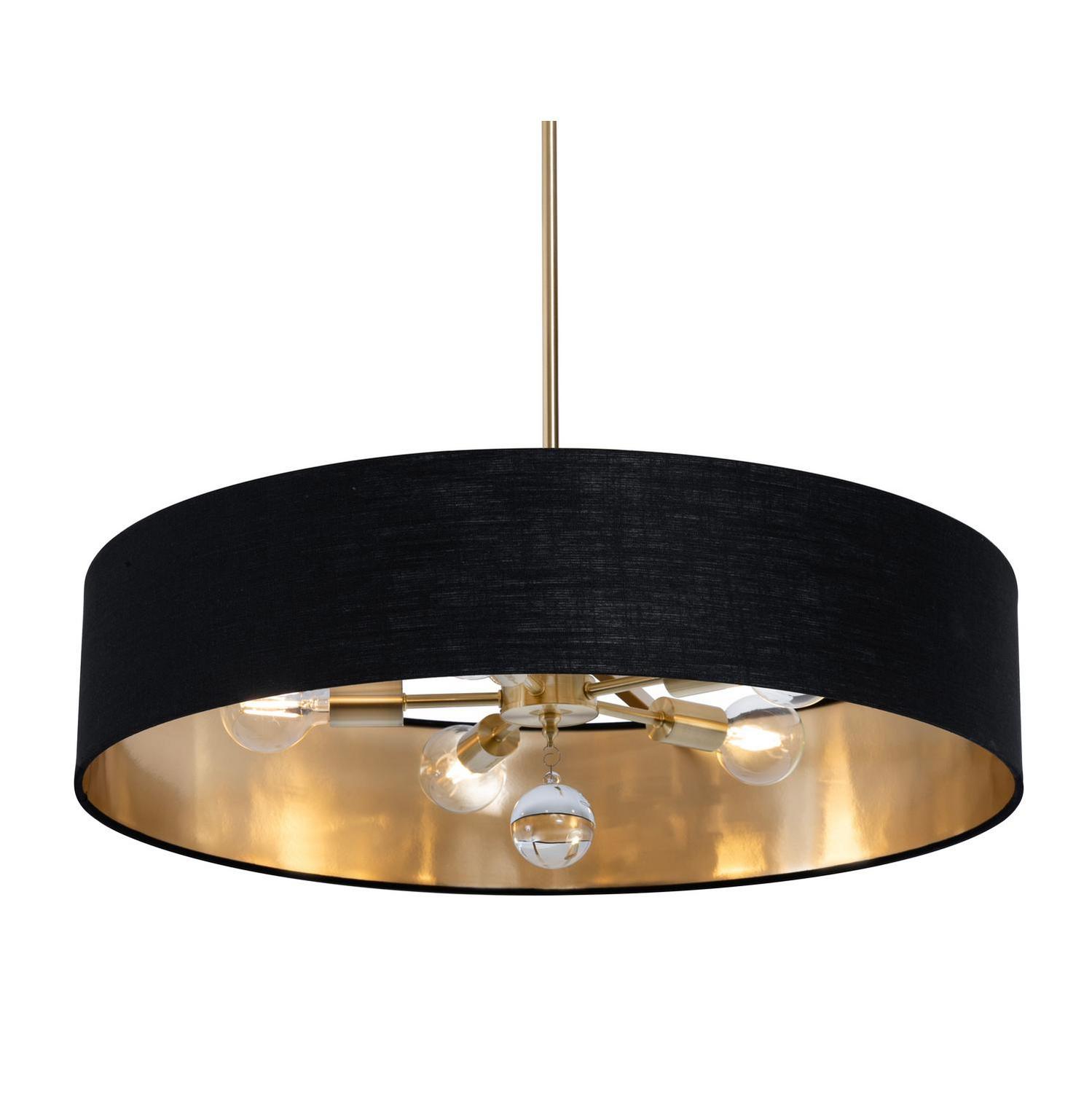 Five Light Pendant by AFX Lighting - Celine Collection, Satin Brass Finish - CLNP30MBSB-BKGD