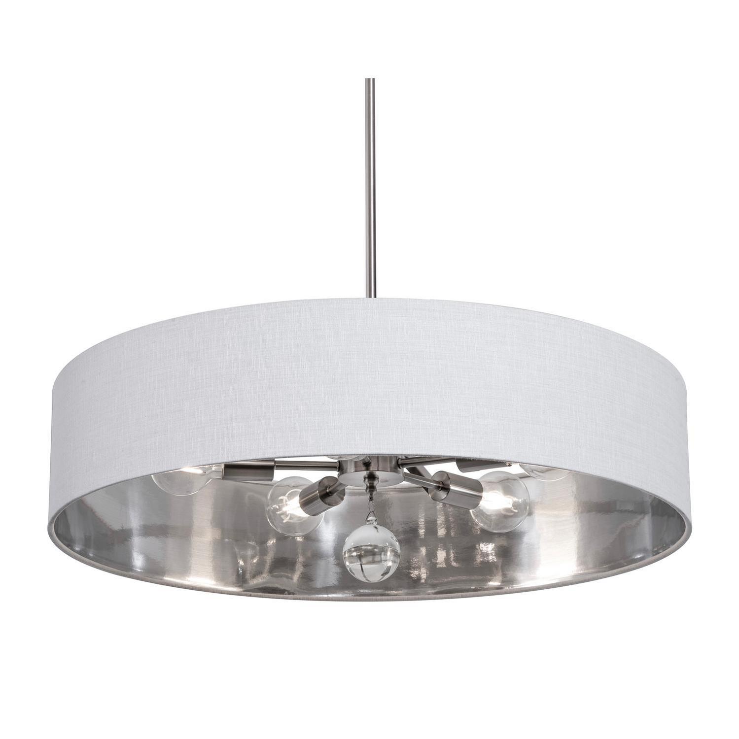 Five Light Pendant by AFX Lighting - Celine Collection, Satin Nickel Finish - CLNP30MBSN-WHSL