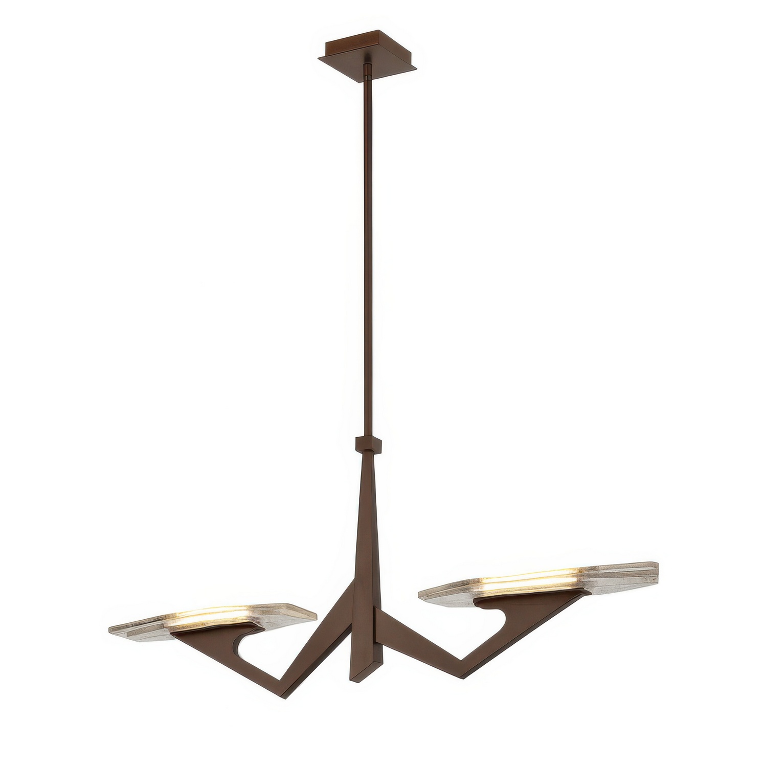 Varaluz 530N02BG Down the Wrong Path 2 Light 47 inch Brontourage Linear Pendant Ceiling Light
