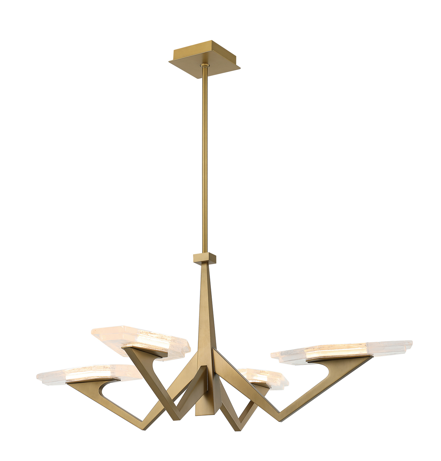 Varaluz 530P04BK Down the Wrong Path 4 Light 45 inch Brass Kisser Pendant Ceiling Light