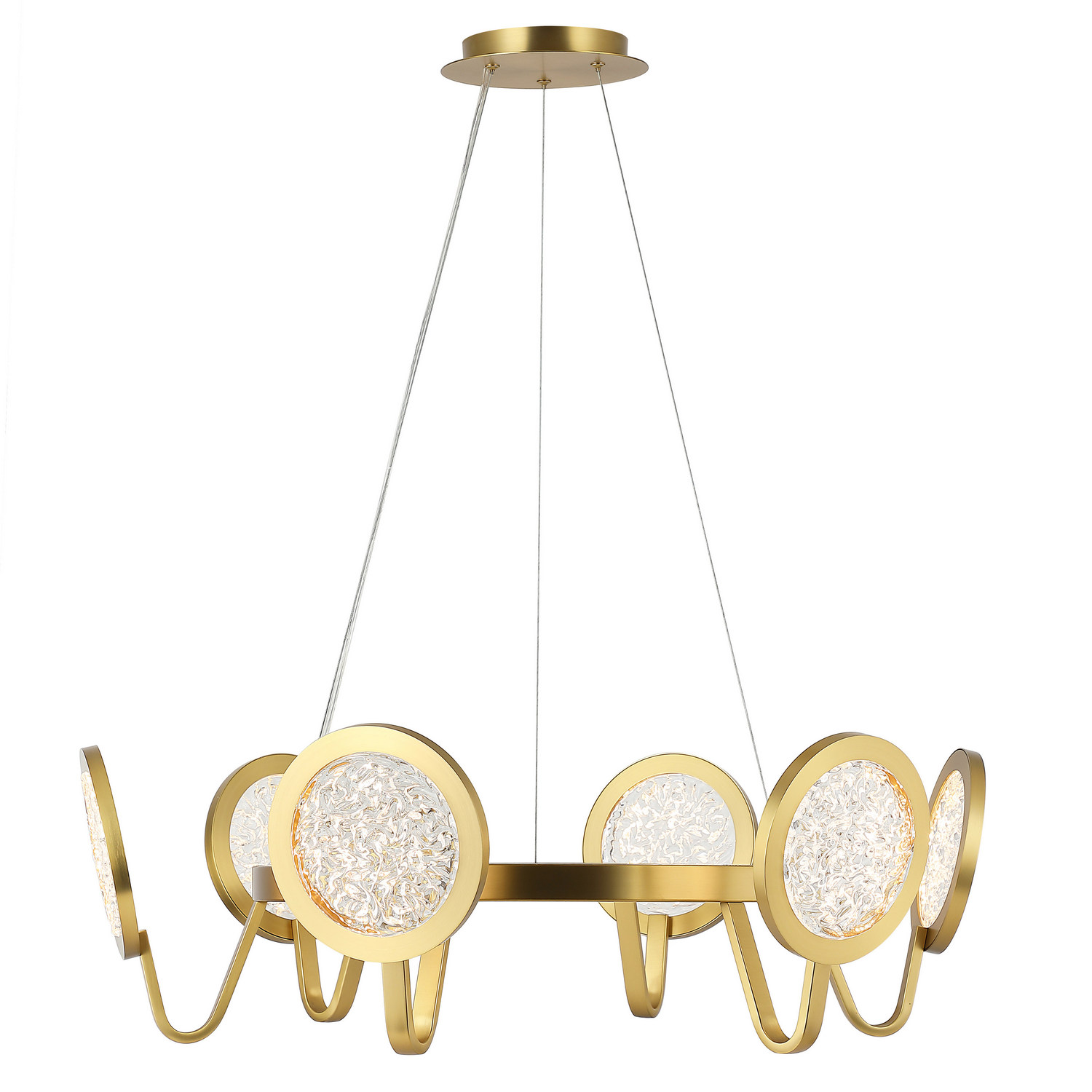 Varaluz 579P06SB Sherlock 6 Light 32 inch Satin Brass Pendant Ceiling Light