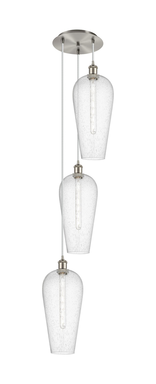 Three Light Pendant by Innovations - Ballston Collection, Brushed Satin Nickel Finish - 113B-3P-SN-G456-8SDY