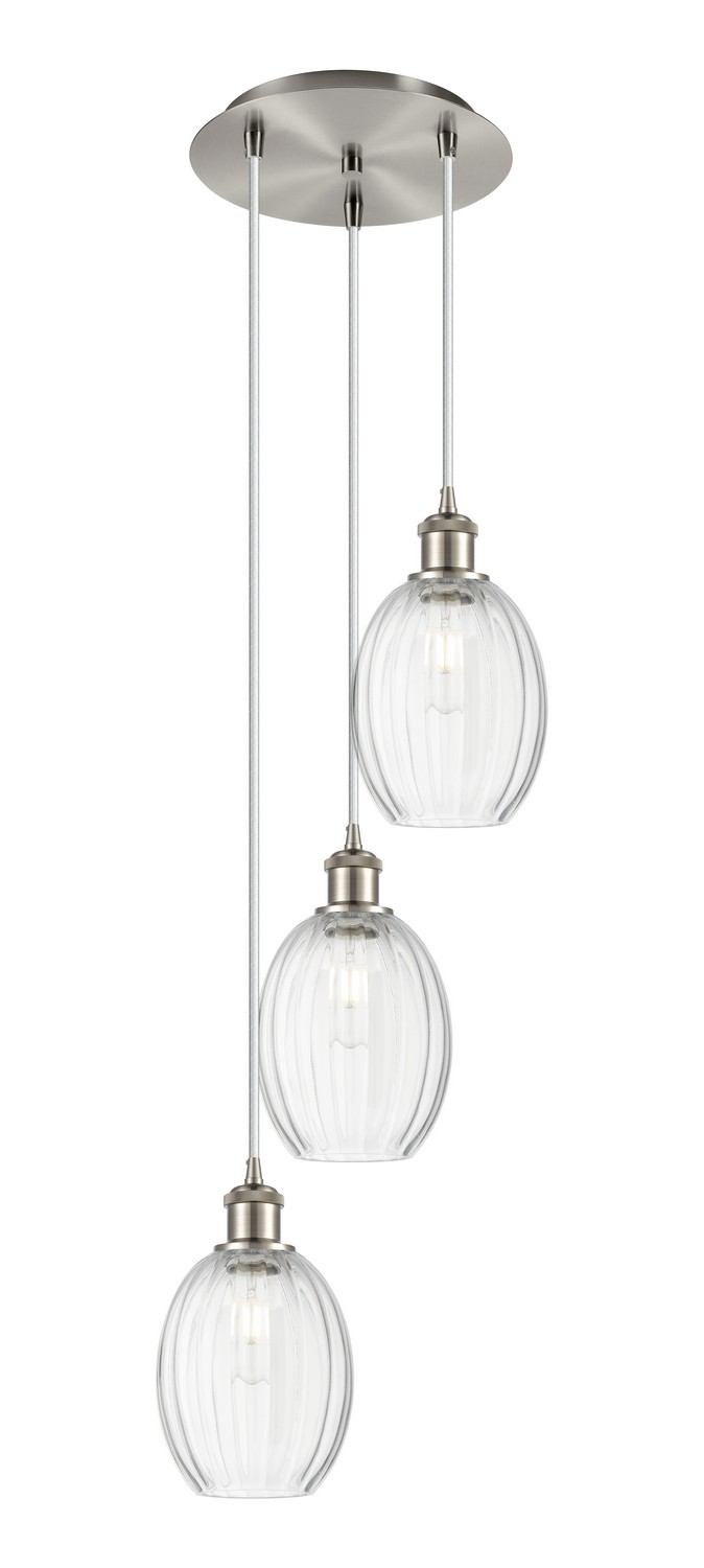 Three Light Pendant by Innovations - Ballston Collection, Brushed Satin Nickel Finish - 113B-3P-SN-G459-6CL