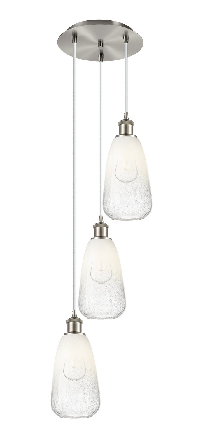 Three Light Pendant by Innovations - Ballston Collection, Brushed Satin Nickel Finish - 113B-3P-SN-G480-6OP