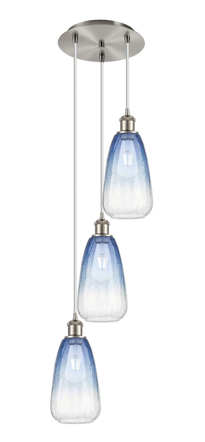 Three Light Pendant by Innovations - Ballston Collection, Brushed Satin Nickel Finish - 113B-3P-SN-G480-6SB