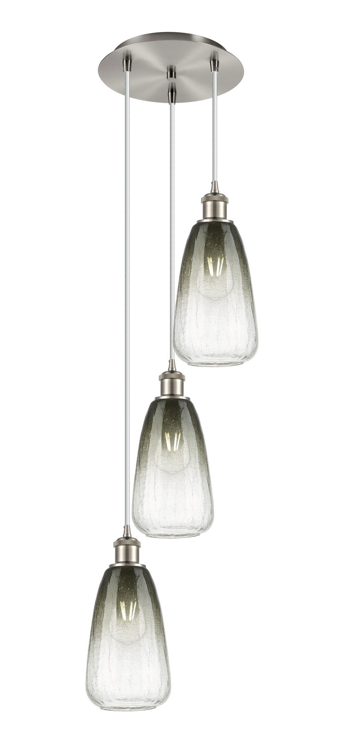 Three Light Pendant by Innovations - Ballston Collection, Brushed Satin Nickel Finish - 113B-3P-SN-G480-6SL