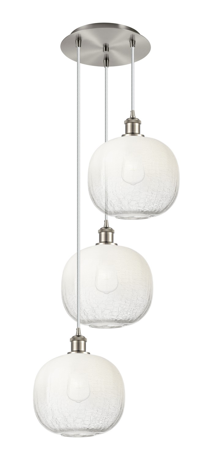 Three Light Pendant by Innovations - Ballston Collection, Brushed Satin Nickel Finish - 113B-3P-SN-G481-10OP