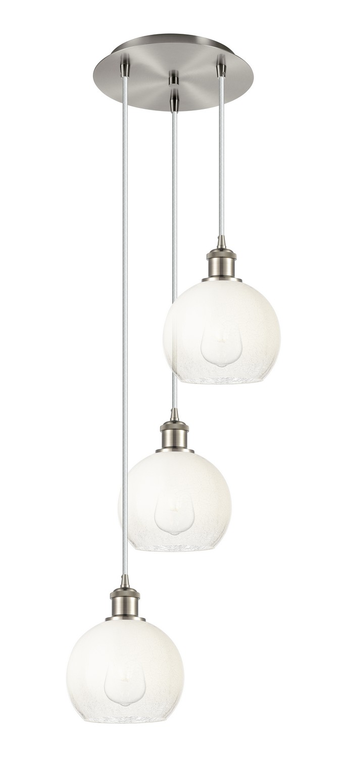 Three Light Pendant by Innovations - Ballston Collection, Brushed Satin Nickel Finish - 113B-3P-SN-G483-8OP