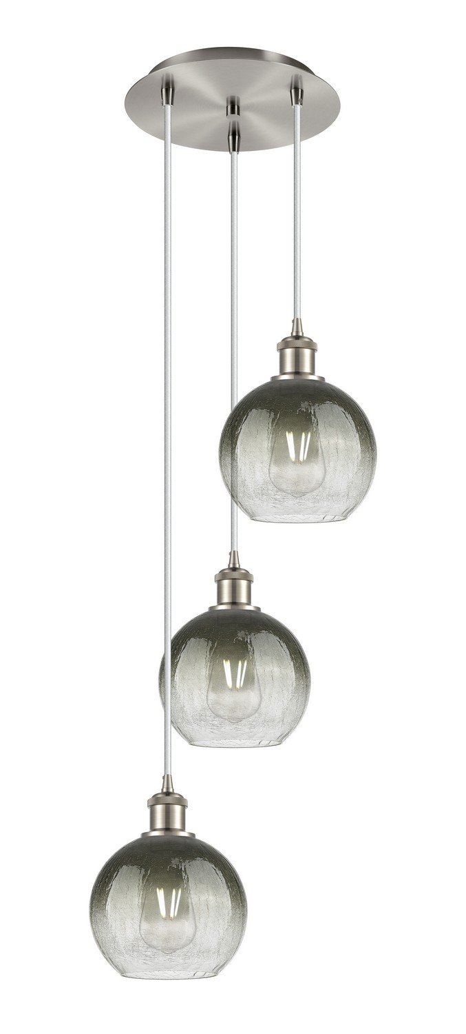 Three Light Pendant by Innovations - Ballston Collection, Brushed Satin Nickel Finish - 113B-3P-SN-G483-8SL