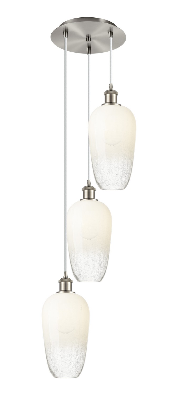 Three Light Pendant by Innovations - Ballston Collection, Brushed Satin Nickel Finish - 113B-3P-SN-G484-7OP