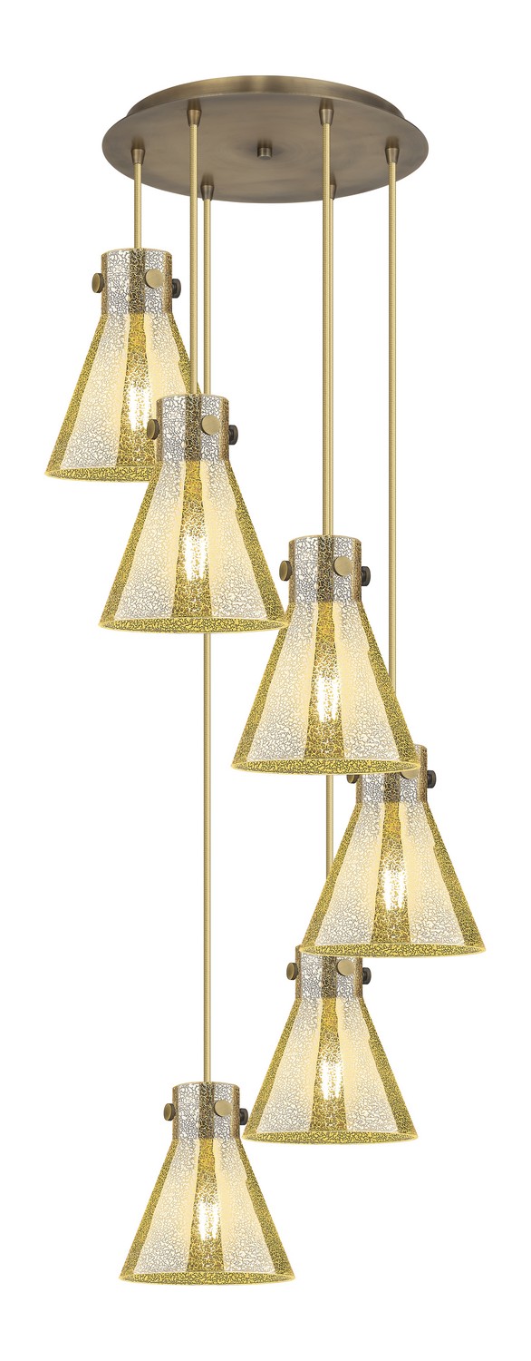 Six Light Pendant by Innovations - Downtown Urban Collection, Brushed Brass Finish - 116-410-1PS-BB-G411-8ME