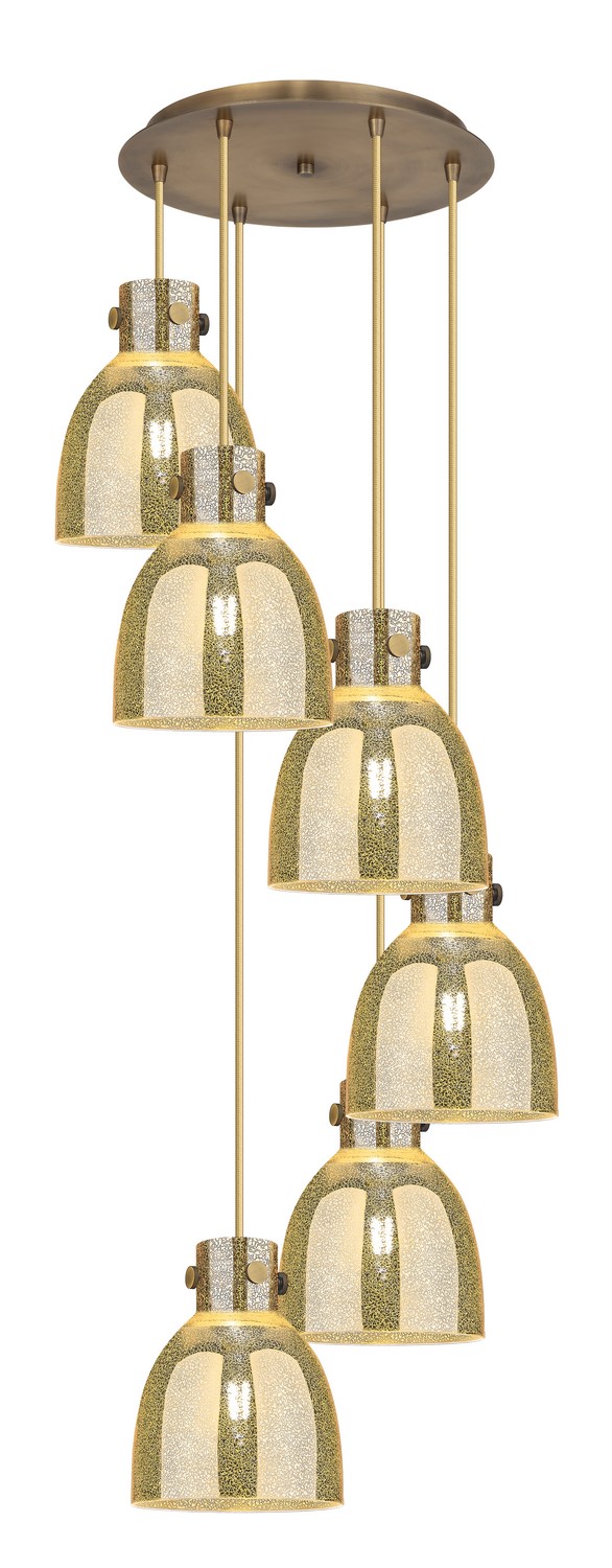 Six Light Pendant by Innovations - Downtown Urban Collection, Brushed Brass Finish - 116-410-1PS-BB-G412-8ME