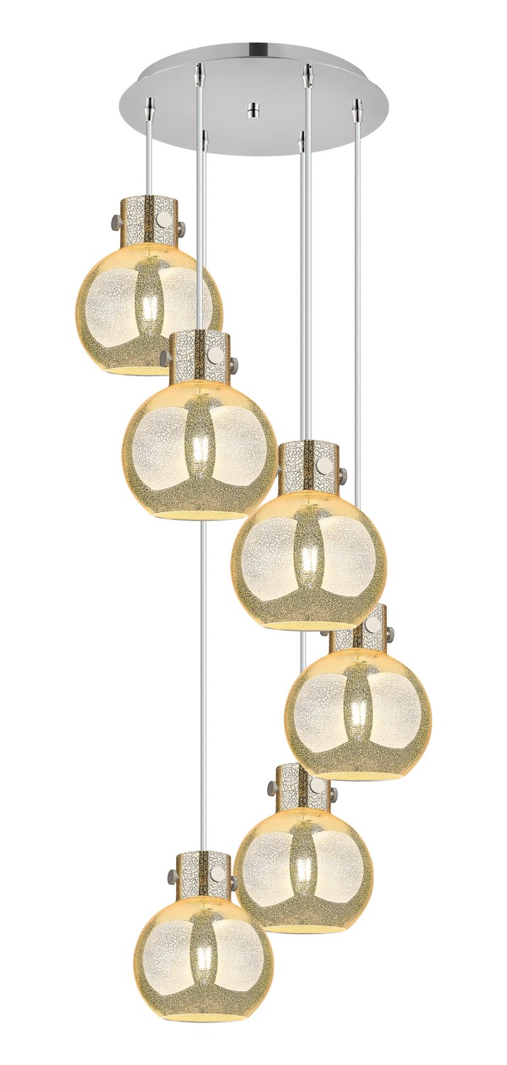 Six Light Pendant by Innovations - Newton Collection, Polished Nickel Finish - 116-410-1PS-PN-G410-8ME