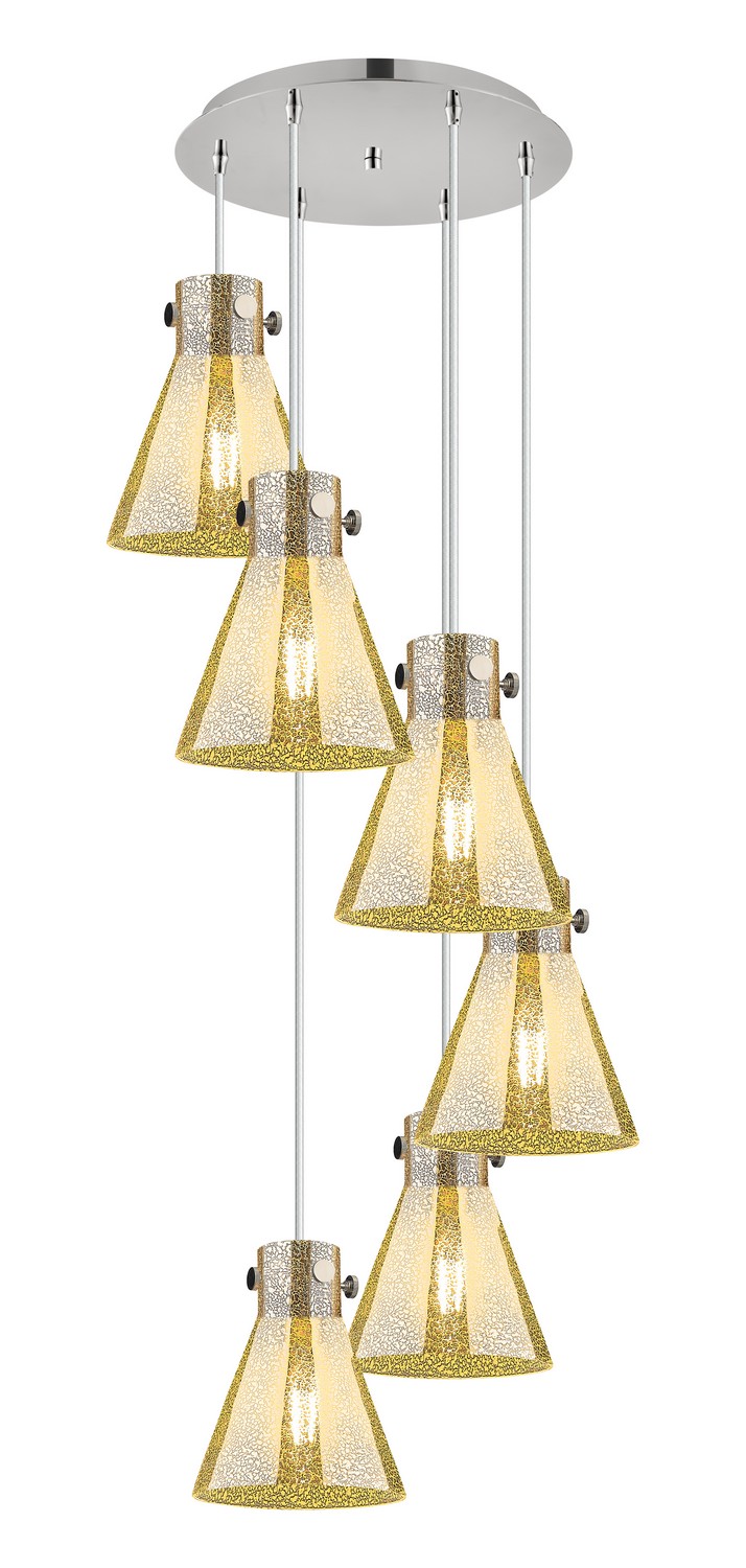 Six Light Pendant by Innovations - Downtown Urban Collection, Polished Nickel Finish - 116-410-1PS-PN-G411-8ME