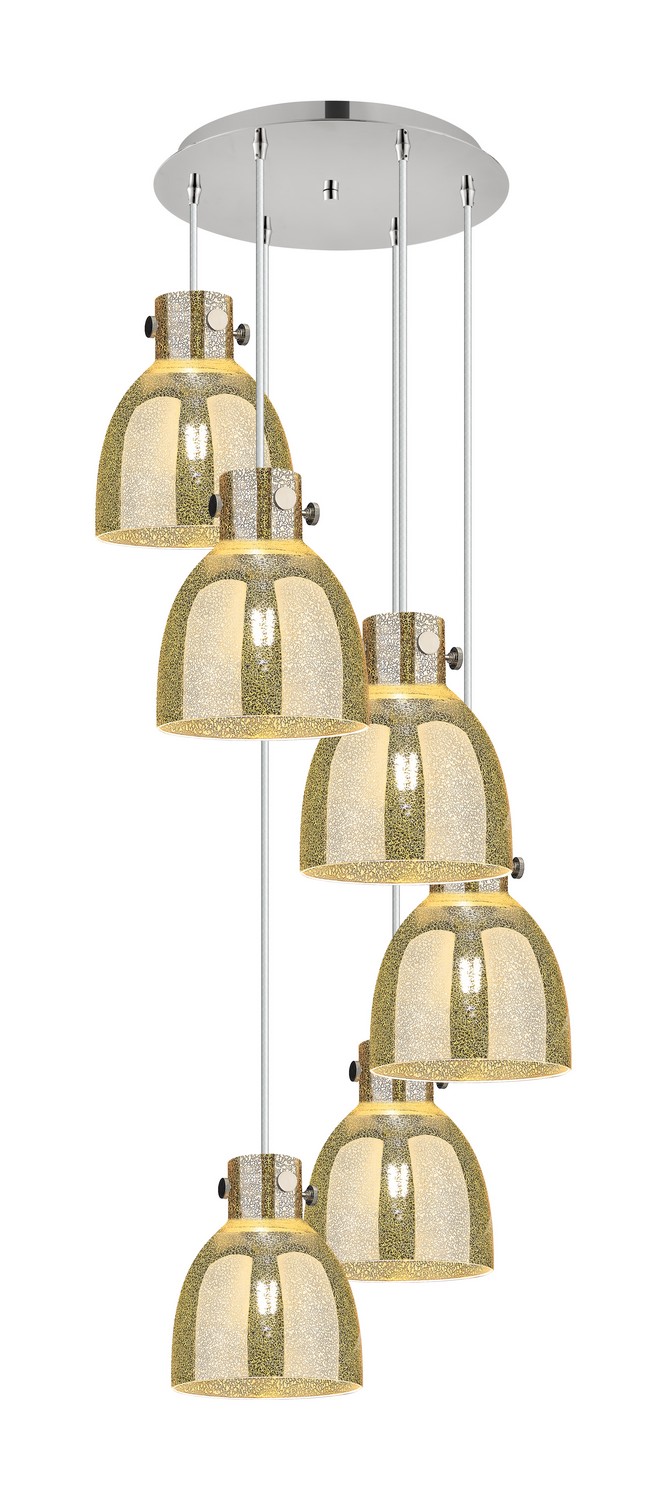 Six Light Pendant by Innovations - Downtown Urban Collection, Polished Nickel Finish - 116-410-1PS-PN-G412-8ME