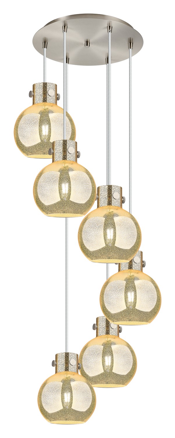 Six Light Pendant by Innovations - Newton Collection, Brushed Satin Nickel Finish - 116-410-1PS-SN-G410-8ME