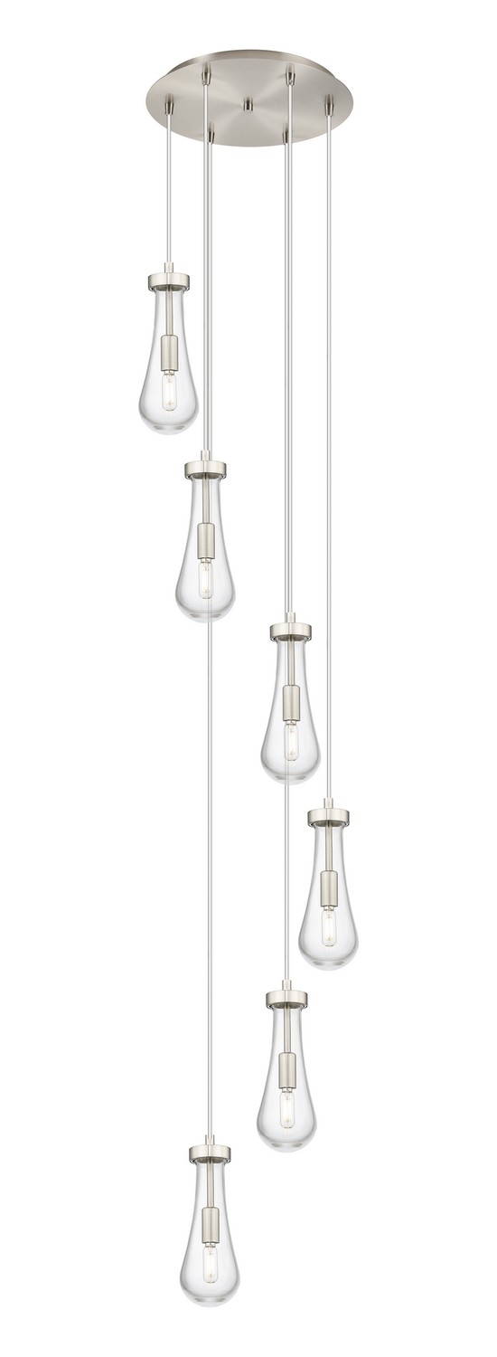 Six Light Pendant by Innovations - Downtown Urban Collection, Brushed Satin Nickel Finish - 116-451-1P-SN-G451-4CL