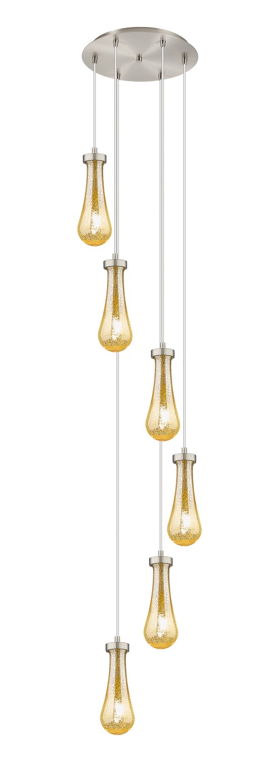 Six Light Pendant by Innovations - Downtown Urban Collection, Brushed Satin Nickel Finish - 116-451-1P-SN-G451-4ME