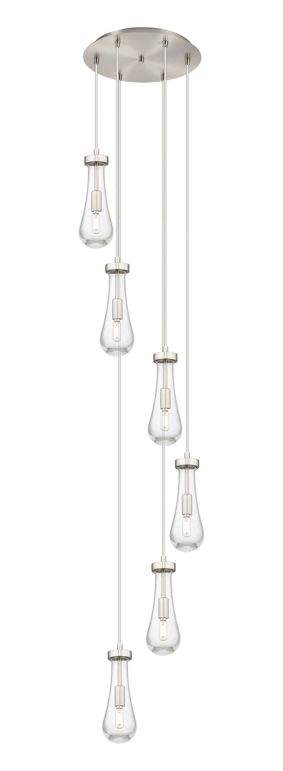 Six Light Pendant by Innovations - Downtown Urban Collection, Brushed Satin Nickel Finish - 116-451-1P-SN-G451-4SDY