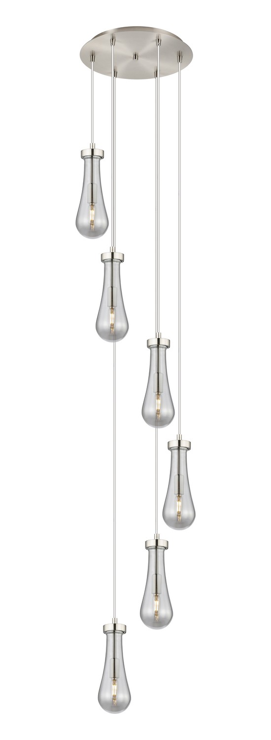 Six Light Pendant by Innovations - Downtown Urban Collection, Brushed Satin Nickel Finish - 116-451-1P-SN-G451-4SM