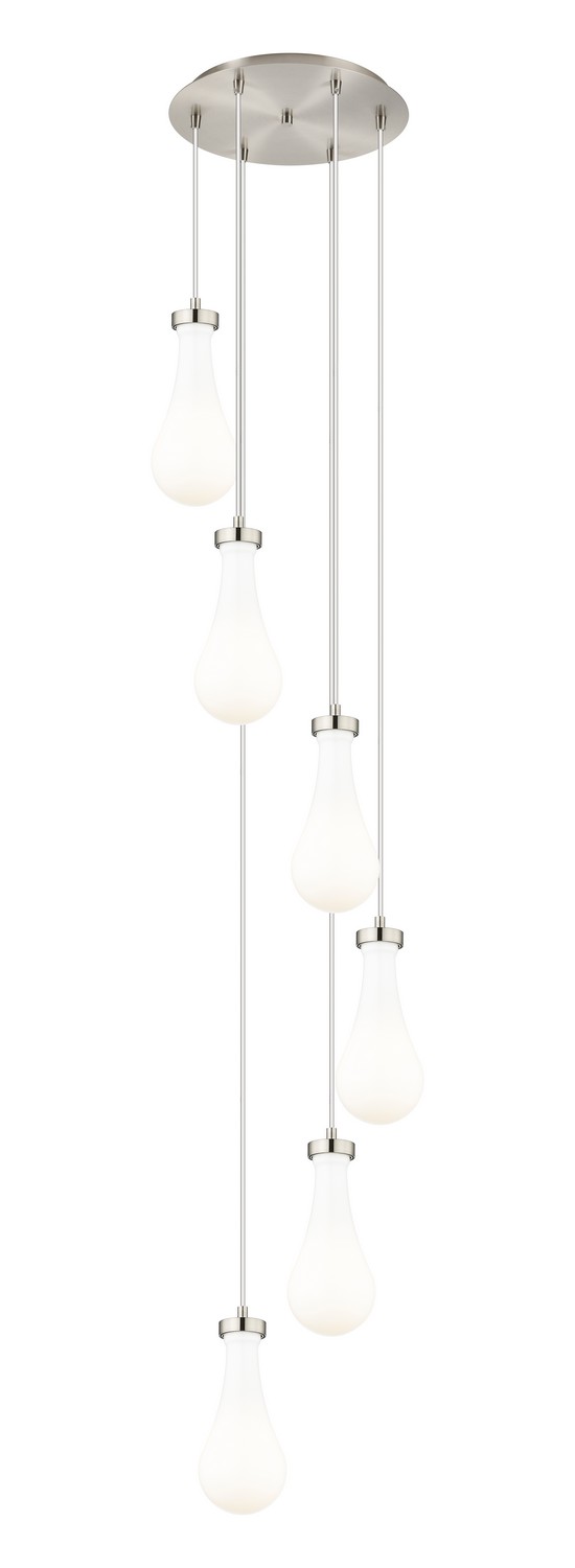 Six Light Pendant by Innovations - Downtown Urban Collection, Brushed Satin Nickel Finish - 116-451-1P-SN-G451-5GWH