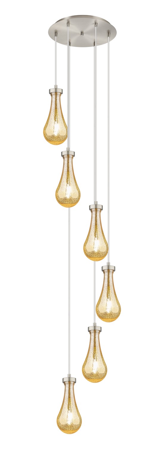 Six Light Pendant by Innovations - Downtown Urban Collection, Brushed Satin Nickel Finish - 116-451-1P-SN-G451-5ME