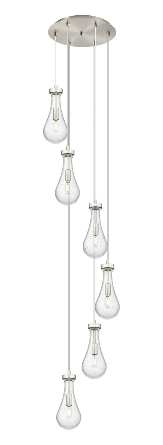 Six Light Pendant by Innovations - Downtown Urban Collection, Brushed Satin Nickel Finish - 116-451-1P-SN-G451-5SDY