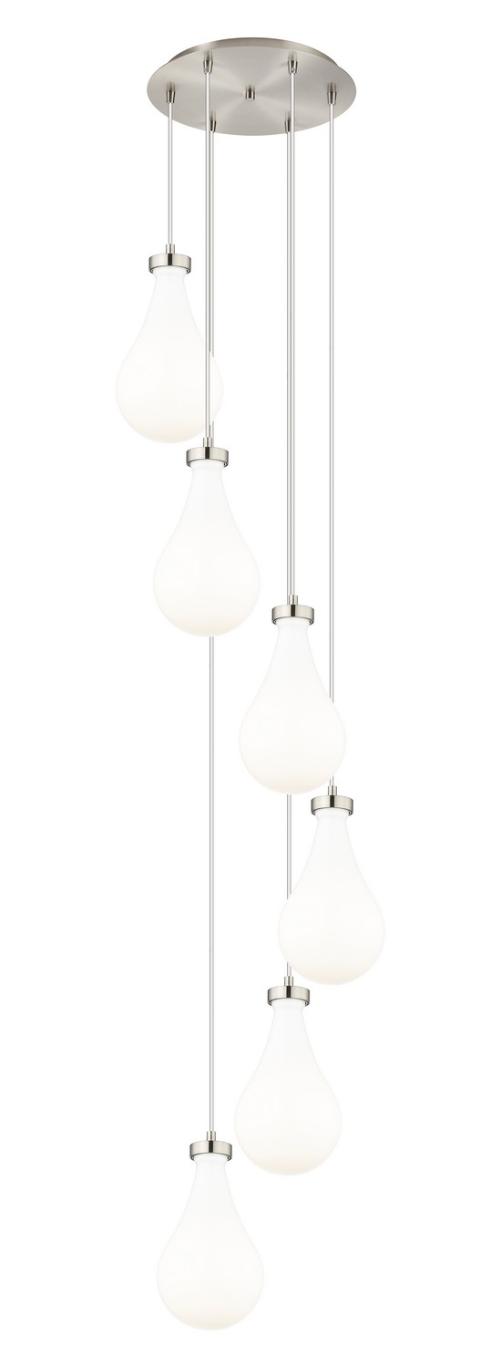 Six Light Pendant by Innovations - Downtown Urban Collection, Brushed Satin Nickel Finish - 116-451-1P-SN-G451-7GWH