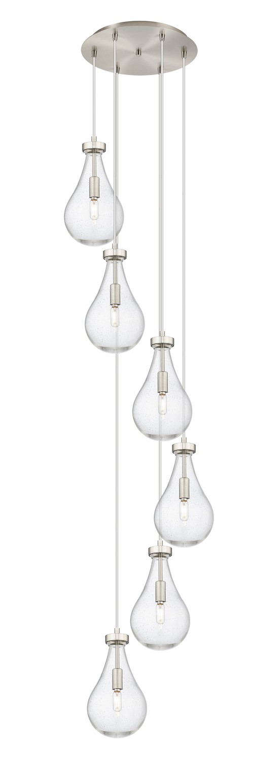 Six Light Pendant by Innovations - Downtown Urban Collection, Brushed Satin Nickel Finish - 116-451-1P-SN-G451-7SDY