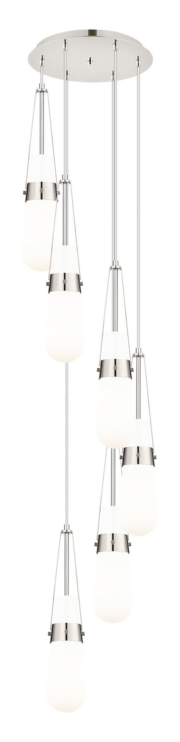 Six Light Pendant by Innovations - Downtown Urban Collection, Polished Nickel Finish - 116-452-1P-PN-G452-4GWH
