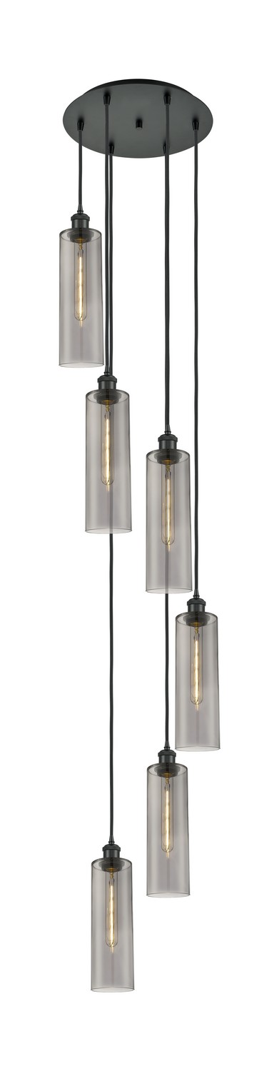 Six Light Pendant by Innovations - Ballston Collection, Matte Black Finish - 116B-6P-BK-G434-12SM