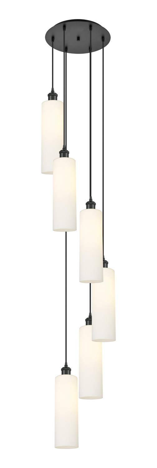 Six Light Pendant by Innovations - Ballston Collection, Brushed Satin Nickel Finish - 116B-6P-BK-G434-12WH