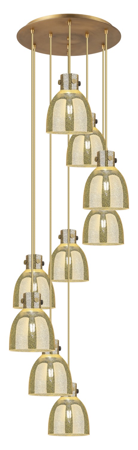 Nine Light Pendant by Innovations - Downtown Urban Collection, Brushed Brass Finish - 119-410-1PS-BB-G412-8ME