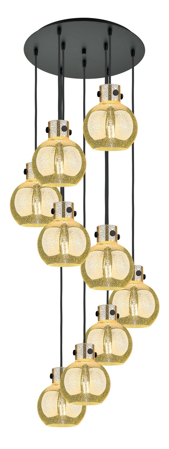 Nine Light Pendant by Innovations - Newton Collection, Matte Black Finish - 119-410-1PS-BK-G410-8ME