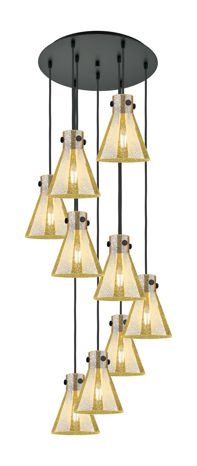 Nine Light Pendant by Innovations - Downtown Urban Collection, Matte Black Finish - 119-410-1PS-BK-G411-8ME