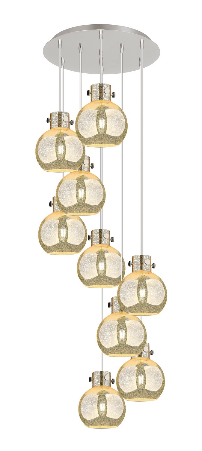 Nine Light Pendant by Innovations - Newton Collection, Polished Nickel Finish - 119-410-1PS-PN-G410-8ME