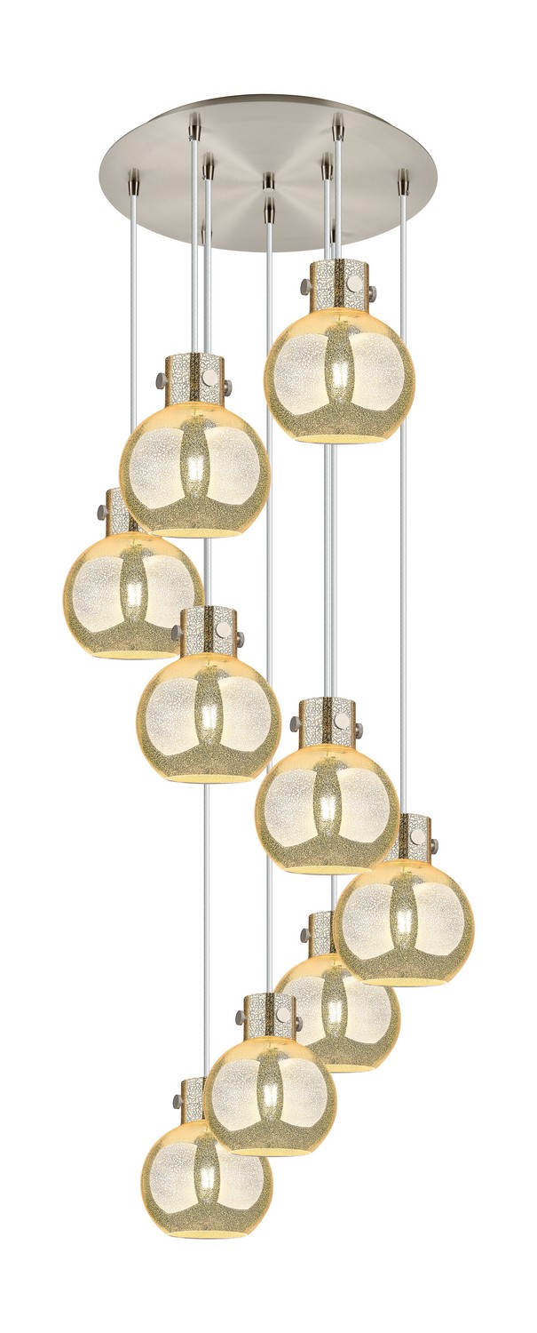 Nine Light Pendant by Innovations - Newton Collection, Brushed Satin Nickel Finish - 119-410-1PS-SN-G410-8ME