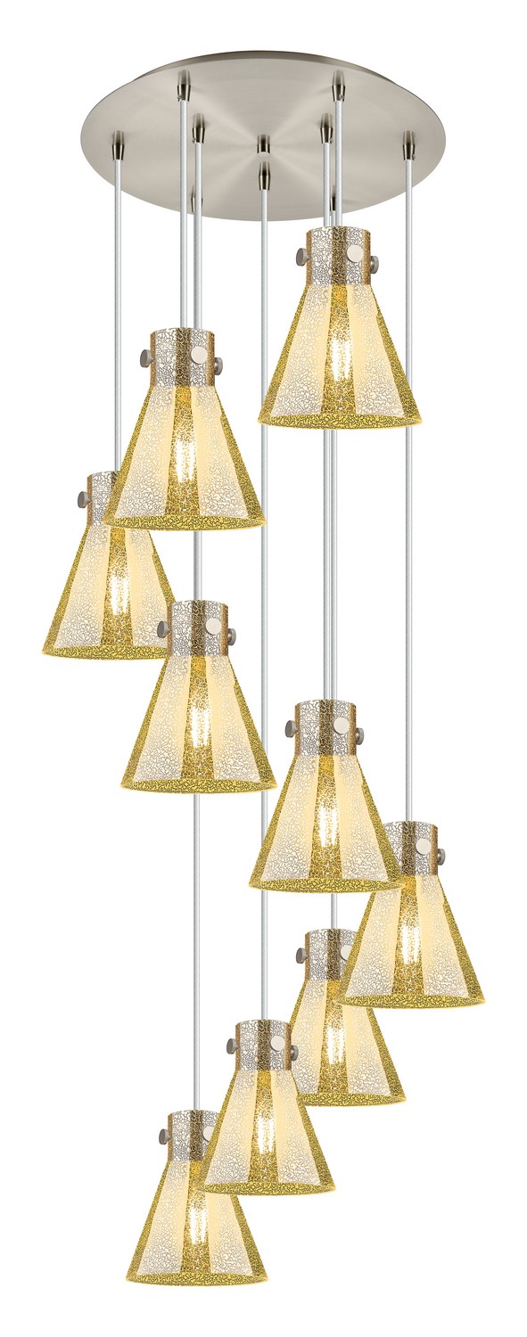 Nine Light Pendant by Innovations - Downtown Urban Collection, Brushed Satin Nickel Finish - 119-410-1PS-SN-G411-8ME