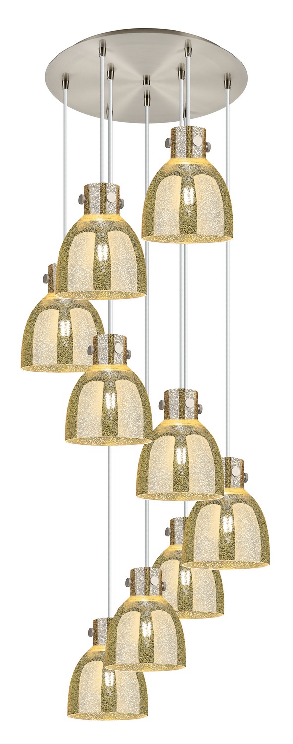 Nine Light Pendant by Innovations - Downtown Urban Collection, Brushed Satin Nickel Finish - 119-410-1PS-SN-G412-8ME