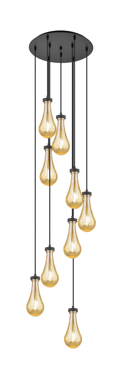 Nine Light Pendant by Innovations - Downtown Urban Collection, Matte Black Finish - 119-451-1P-BK-G451-5ME