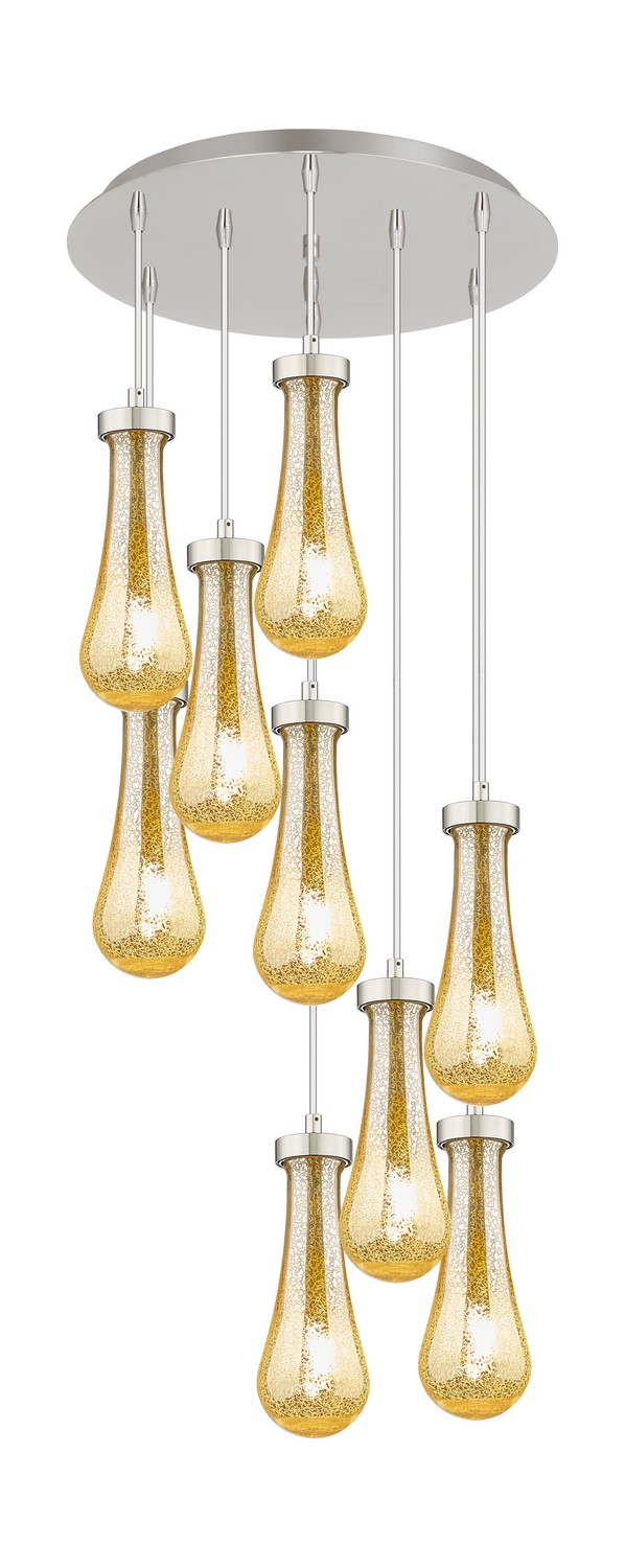 Nine Light Pendant by Innovations - Downtown Urban Collection, Brushed Polished Nickel Finish - 119-451-1P-PN-G451-4ME